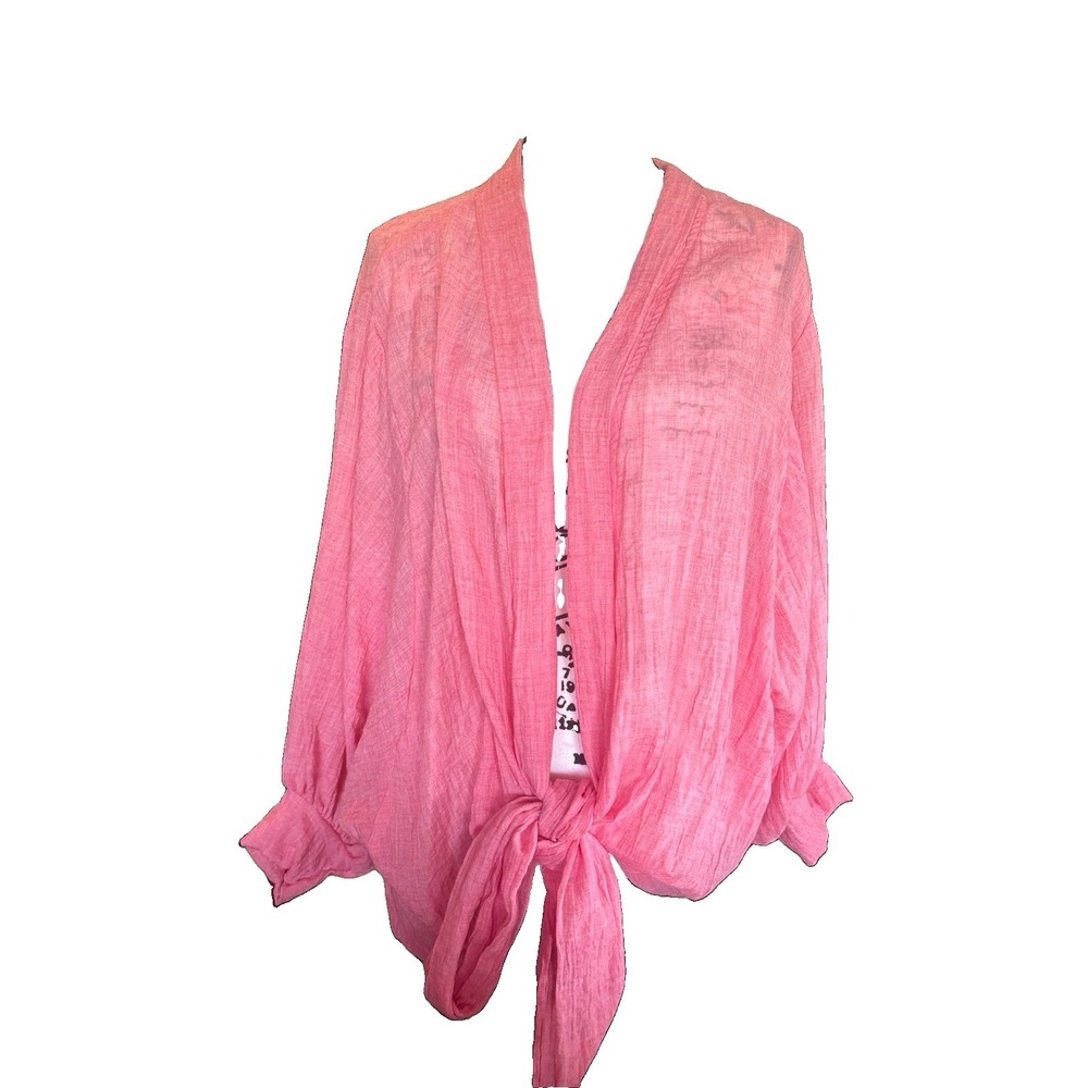 Jupee Anthropologie USA Cardigan Tie Front Over Sized Shrug Cover Up XL Pink